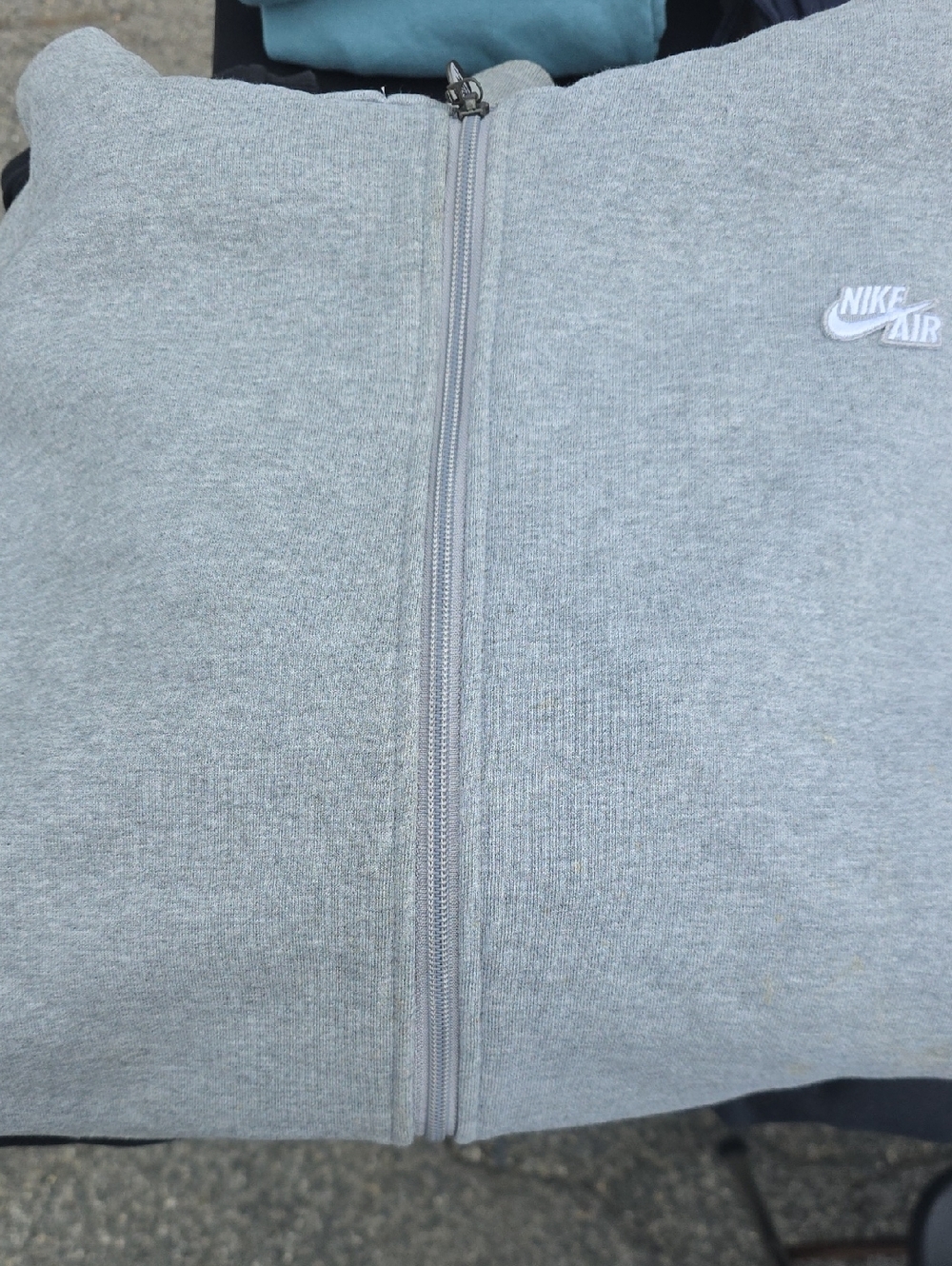 Nike Gray Full-Zip Hoodie with White Nike Air Logo